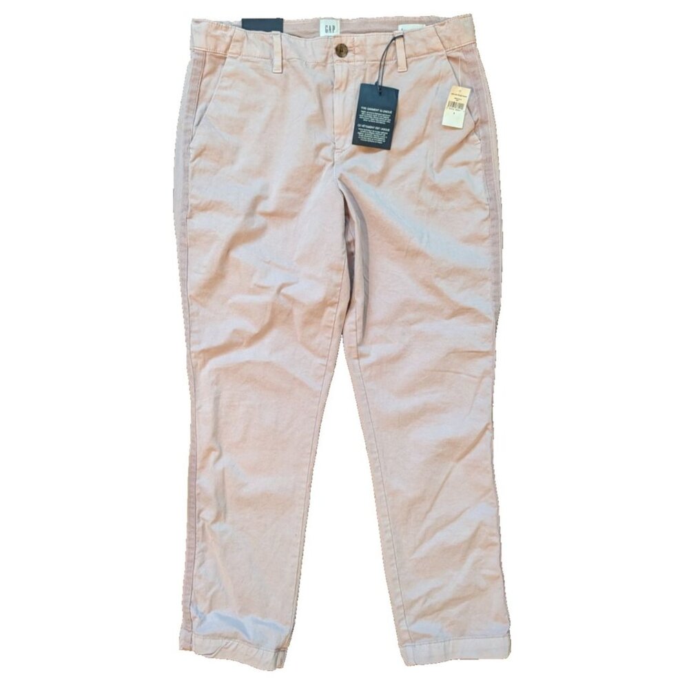 GAP Girlfriend Chino Pants Women's Purple Stretch Mid Rise Slim Leg Taper NWT 8